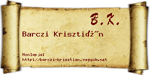 Barczi Krisztián névjegykártya